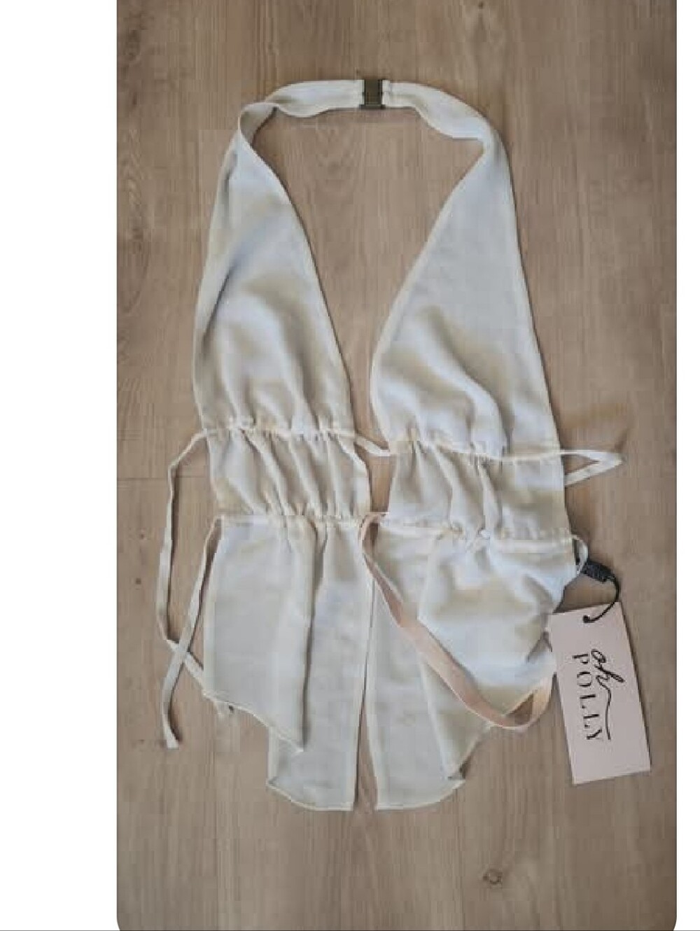 Oh Polly Cream Halter Drawstring Top